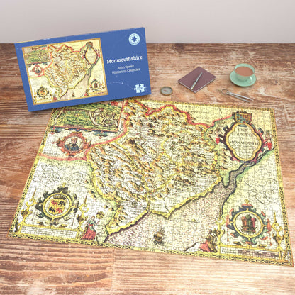 Monmouthshire Historical Map 1000 Piece Jigsaw Puzzle (1610)