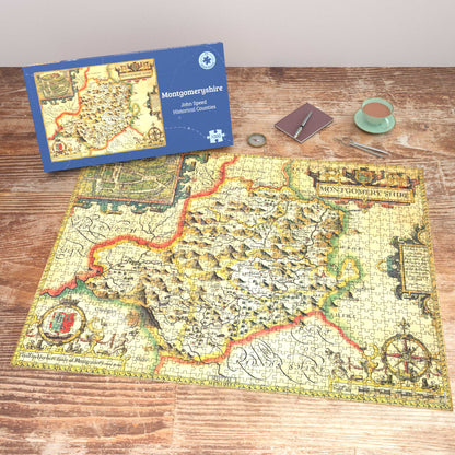 Montgomeryshire Historical Map 1000 Piece Jigsaw Puzzle (1610)