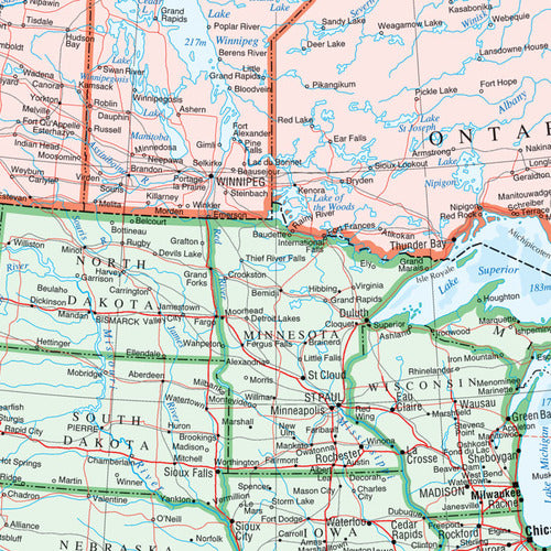 North America Wall Map - Atlas of Canada