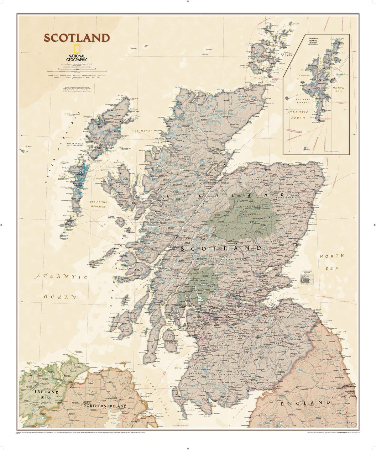 Scotland Executive Wall Map