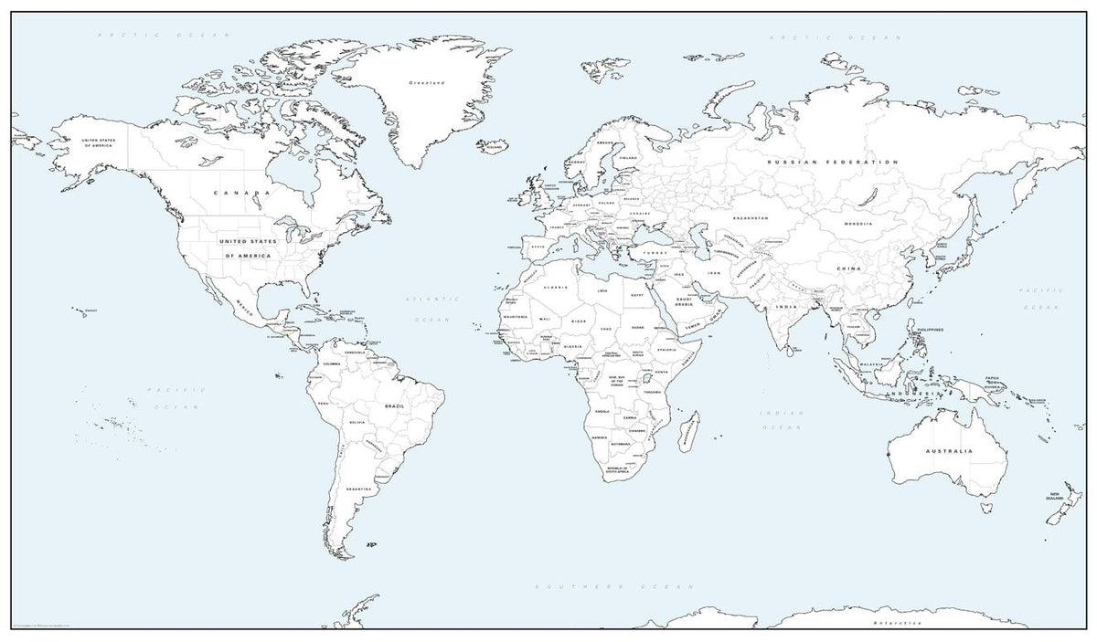 Detailed World Colouring Map