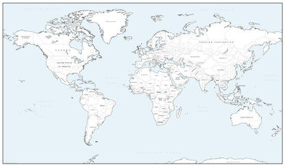 Detailed World Colouring Map