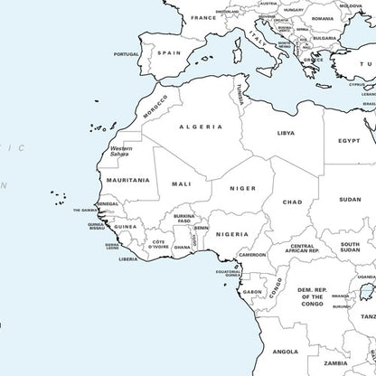 Detailed World Colouring Map