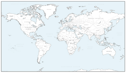Detailed World Colouring Map
