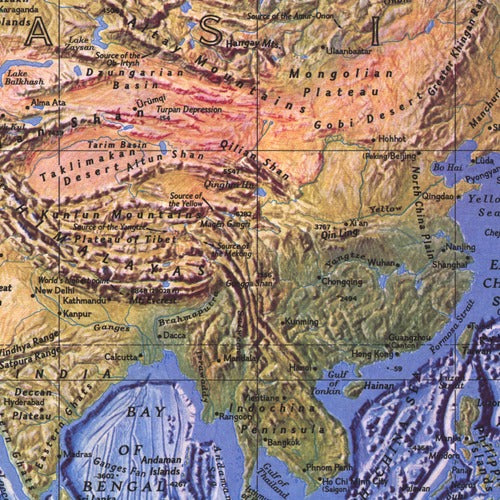 World Ocean Floor Wall Map - Published 1981