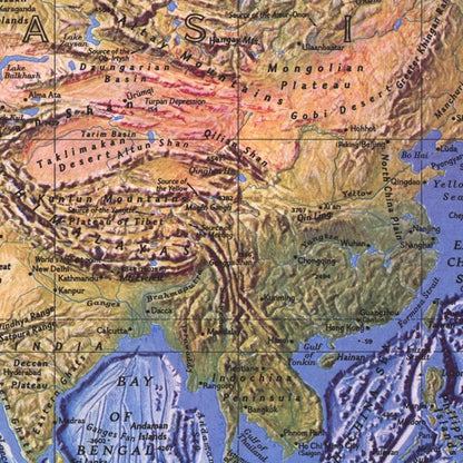 World Ocean Floor Wall Map - Published 1981