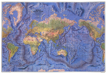 World Ocean Floor Wall Map - Published 1981