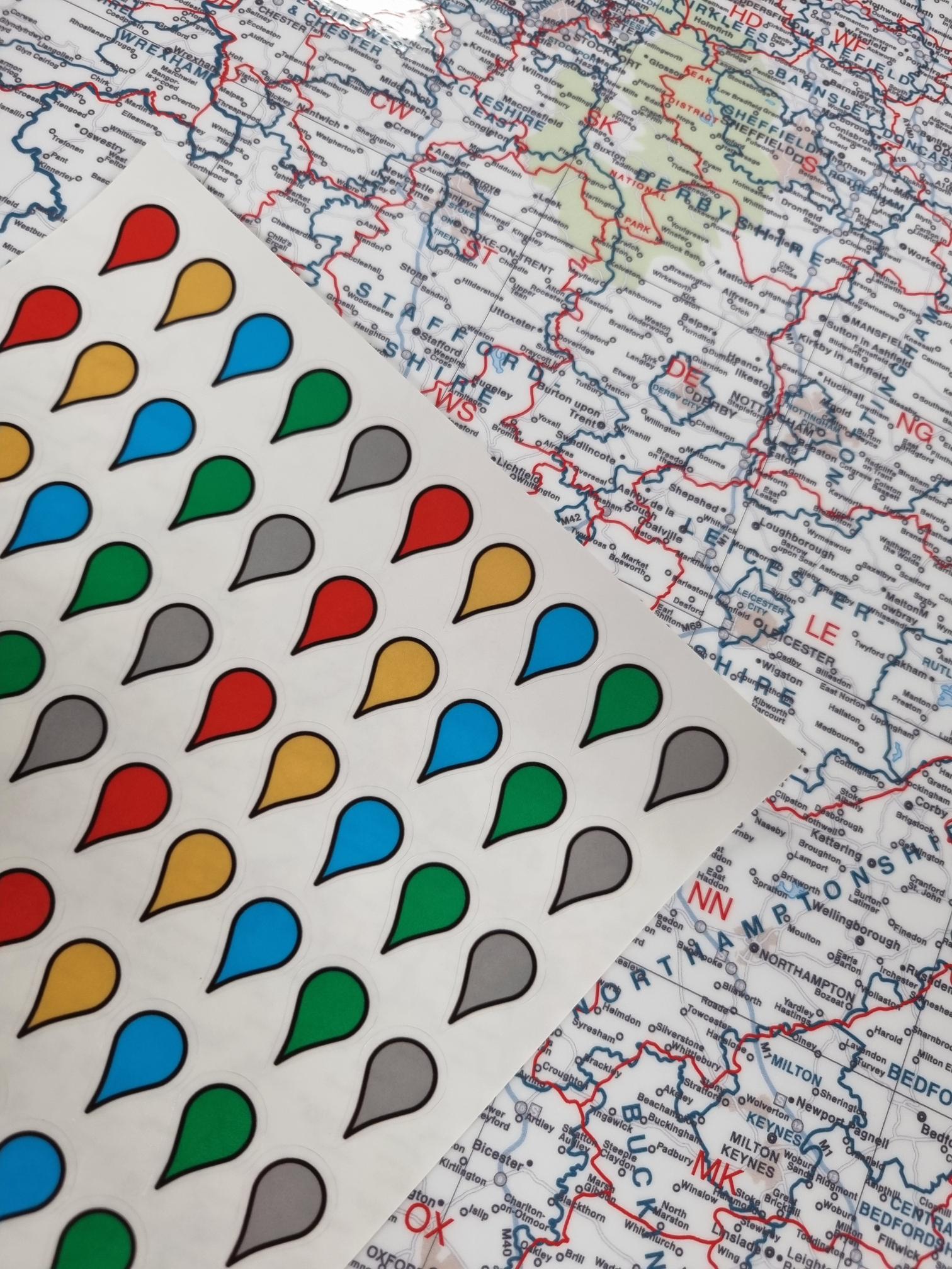 Map Stickers for Wall Maps – Geopacks