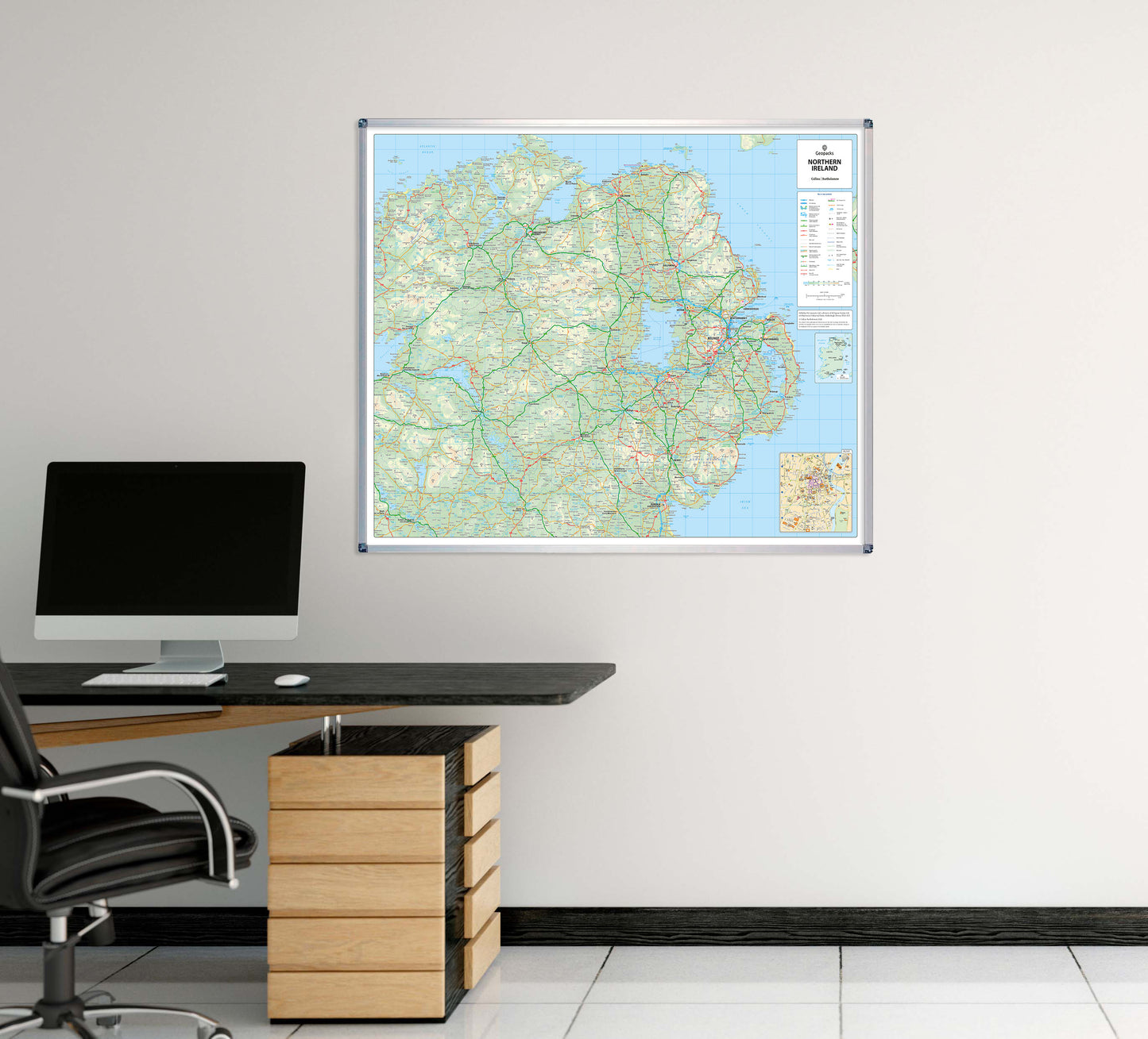 Northern Ireland Road Map  - Wall Map of Northern Ireland
