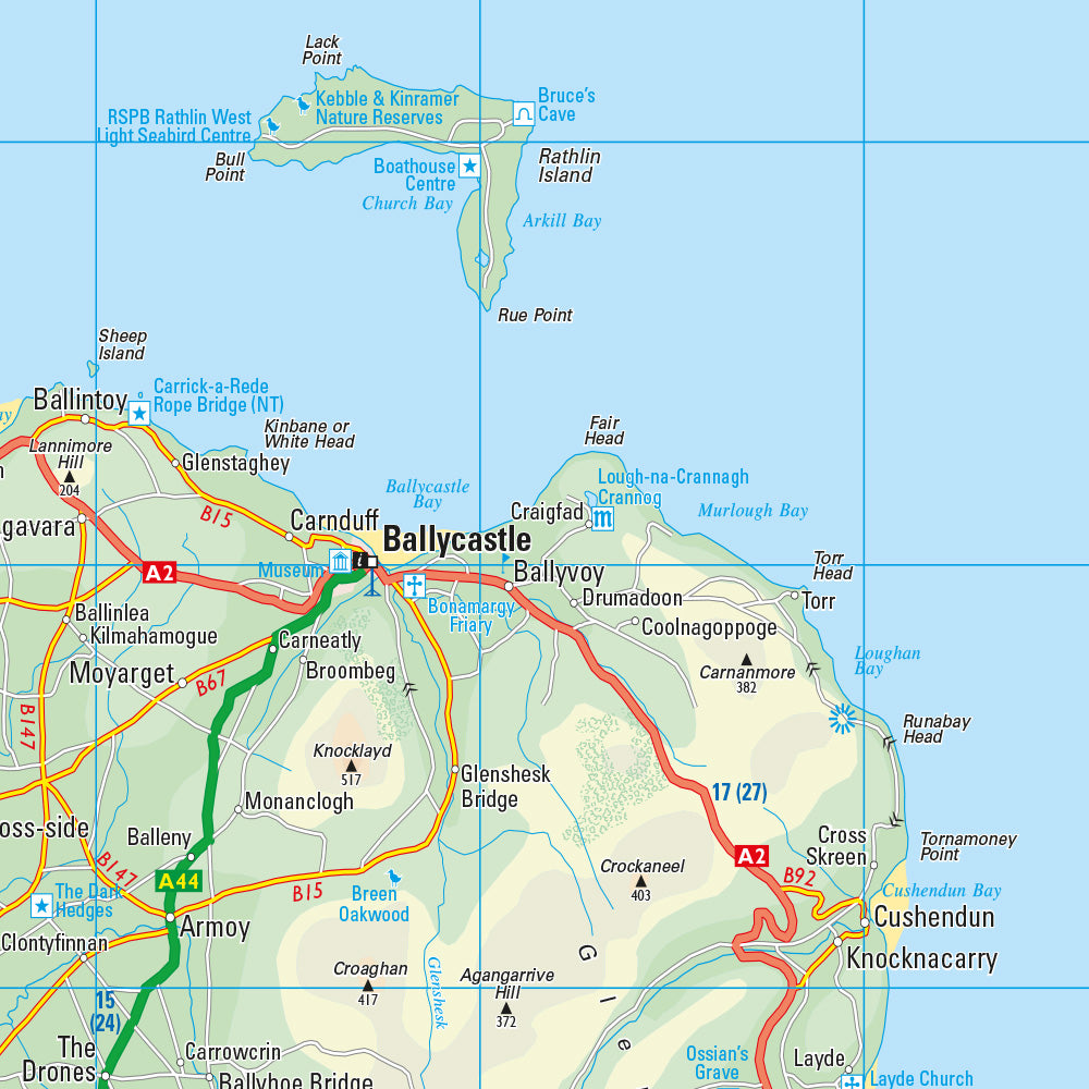 Northern Ireland Road Map  - Wall Map of Northern Ireland