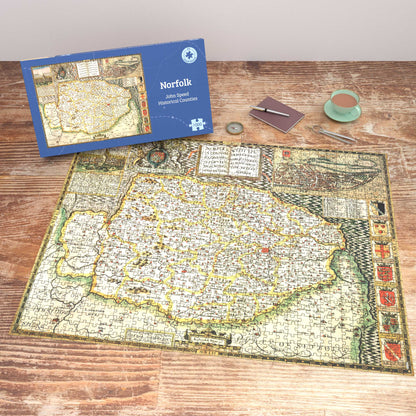 Norfolk Historical Map 1000 Piece Jigsaw Puzzle (1610)