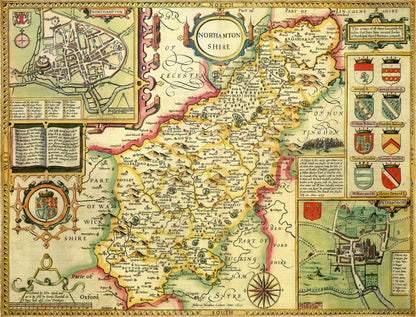 Northamptonshire Historical Map 1000 Piece Jigsaw Puzzle (1610)