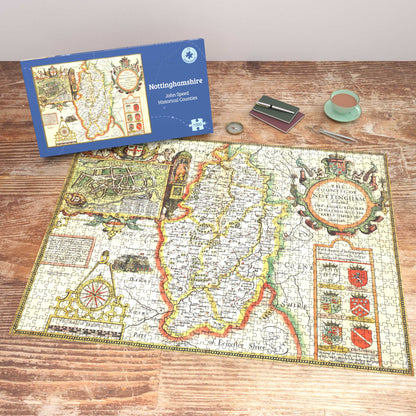 Nottinghamshire Historical Map 1000 Piece Jigsaw Puzzle (1610)