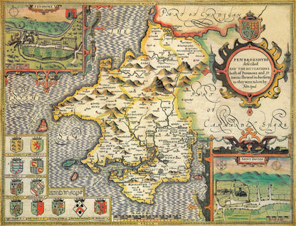 Pembrokeshire Historical Map 1000 Piece Jigsaw Puzzle (1610)