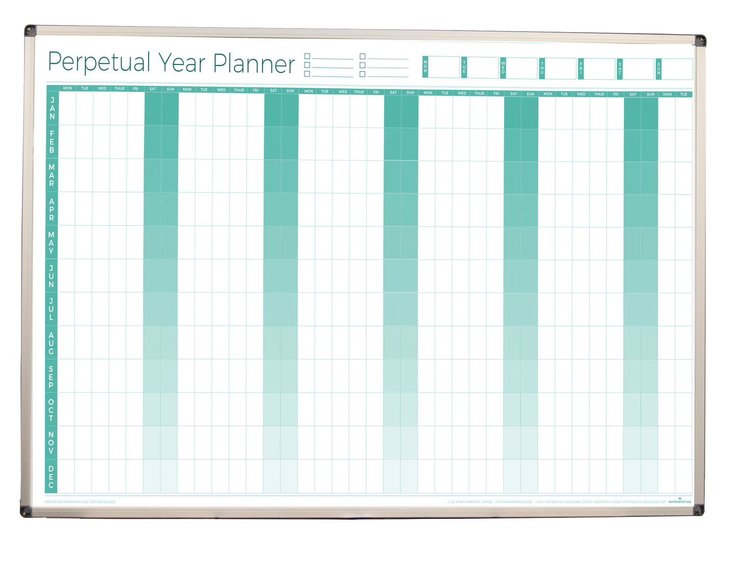 Perpetual Laminated Year Wall Planner - New Design