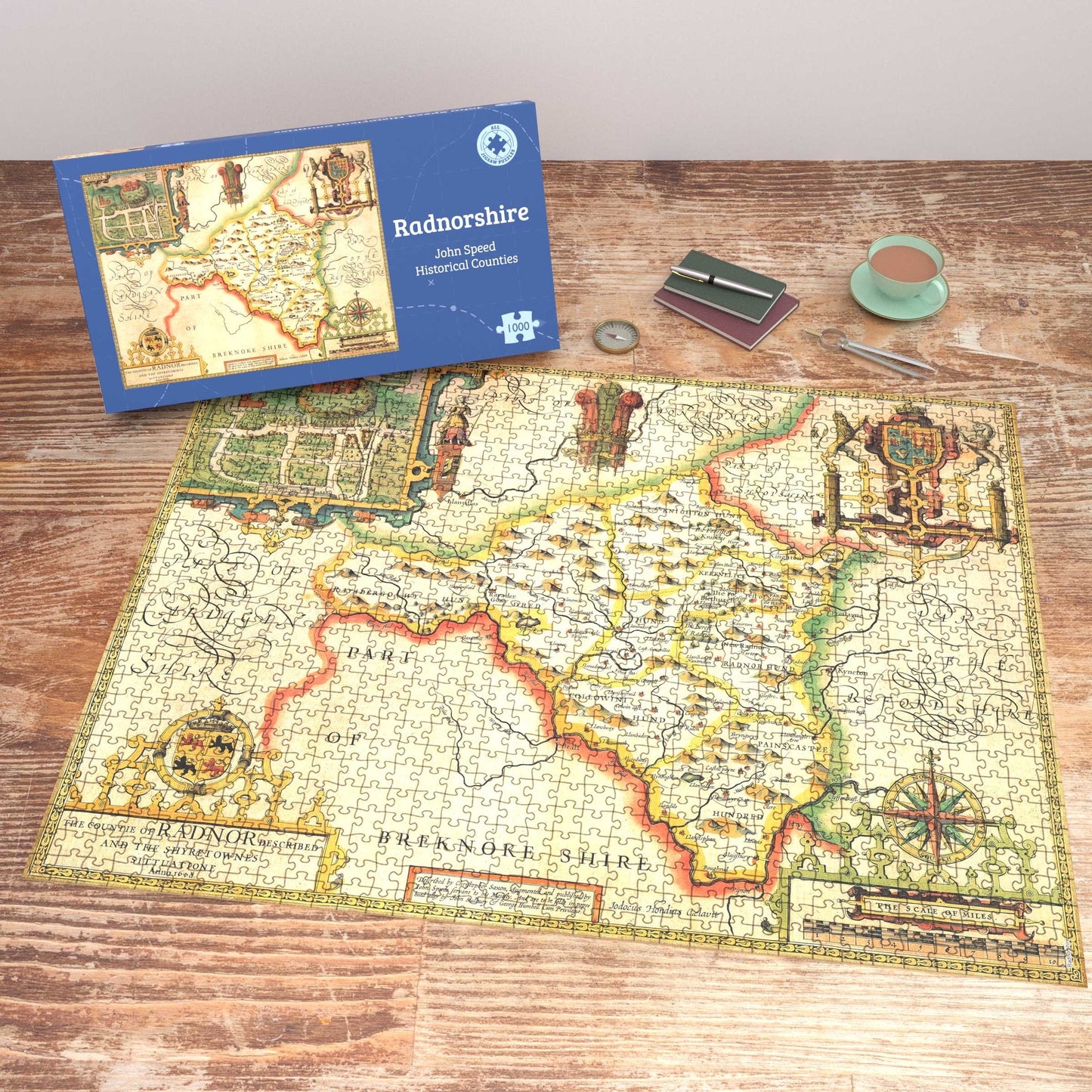 Radnorshire Historical Map 1000 Piece Jigsaw Puzzle (1610)