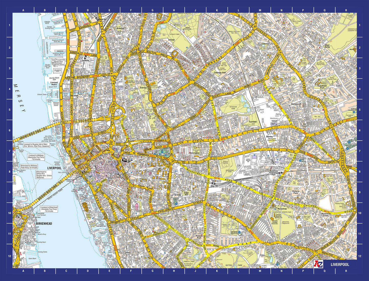 A-Z Map of  Liverpool 1000 or 300 Piece Jigsaw