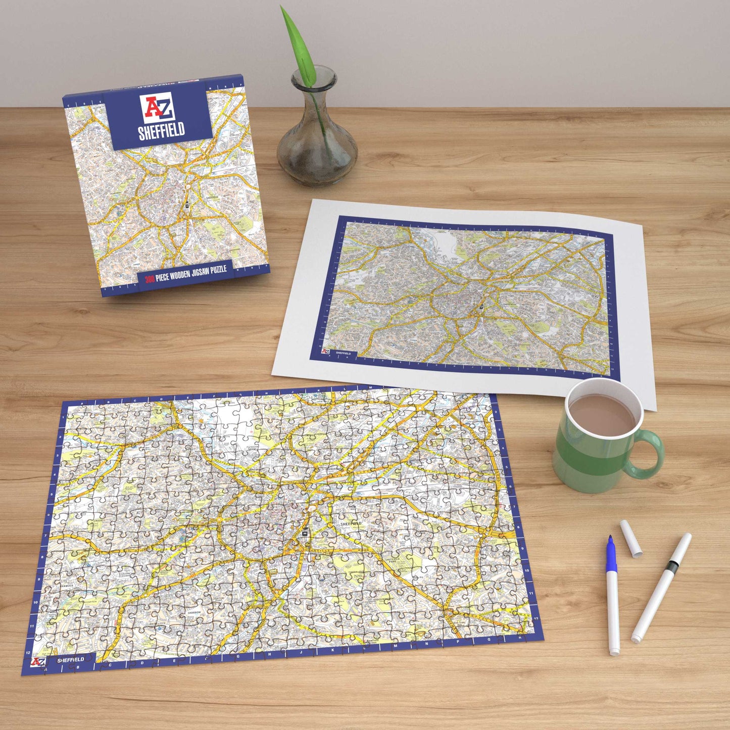 A-Z Map of  Sheffield 1000 or 300 Piece Jigsaw