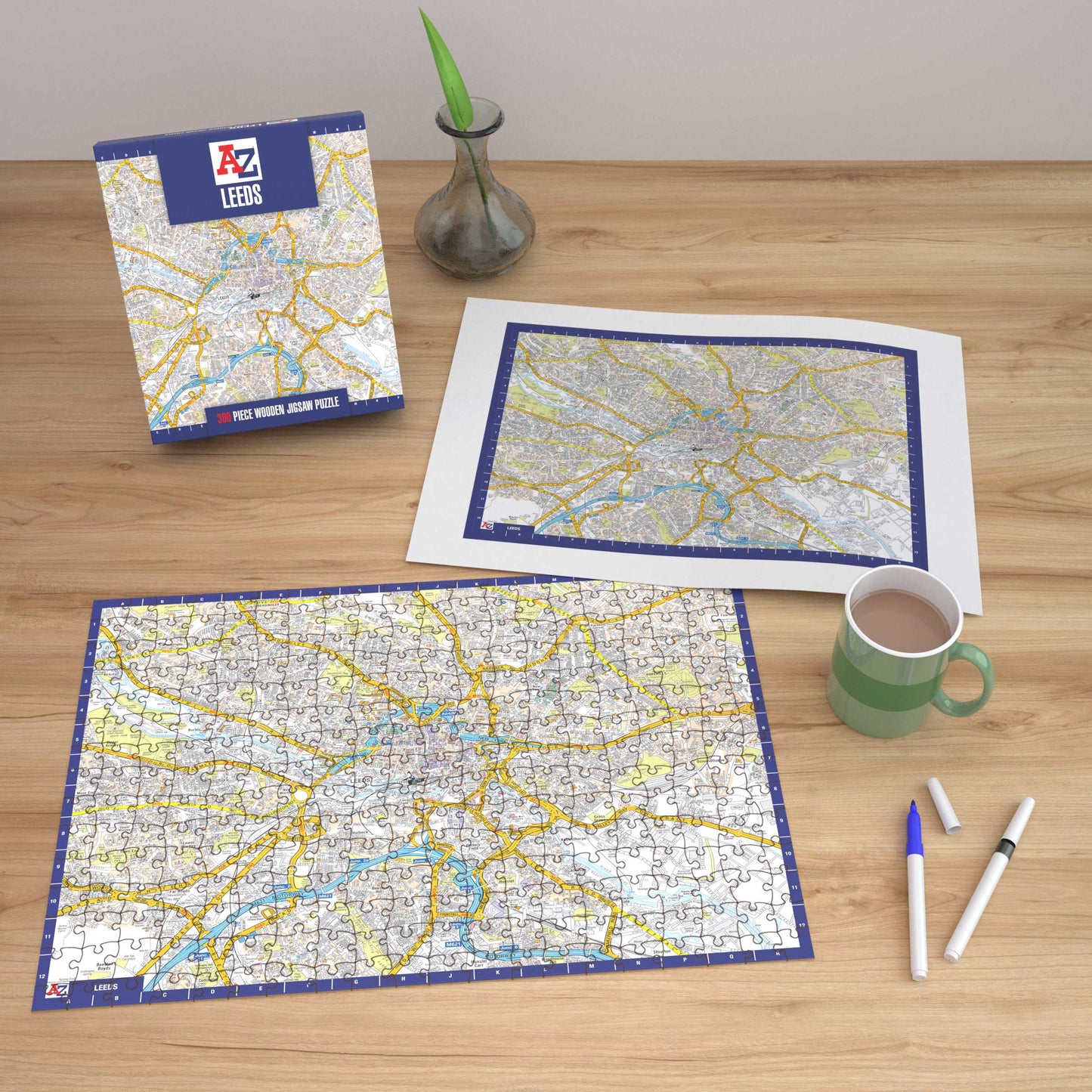 A-Z Map of  Leeds 1000 or 300 Piece Jigsaw
