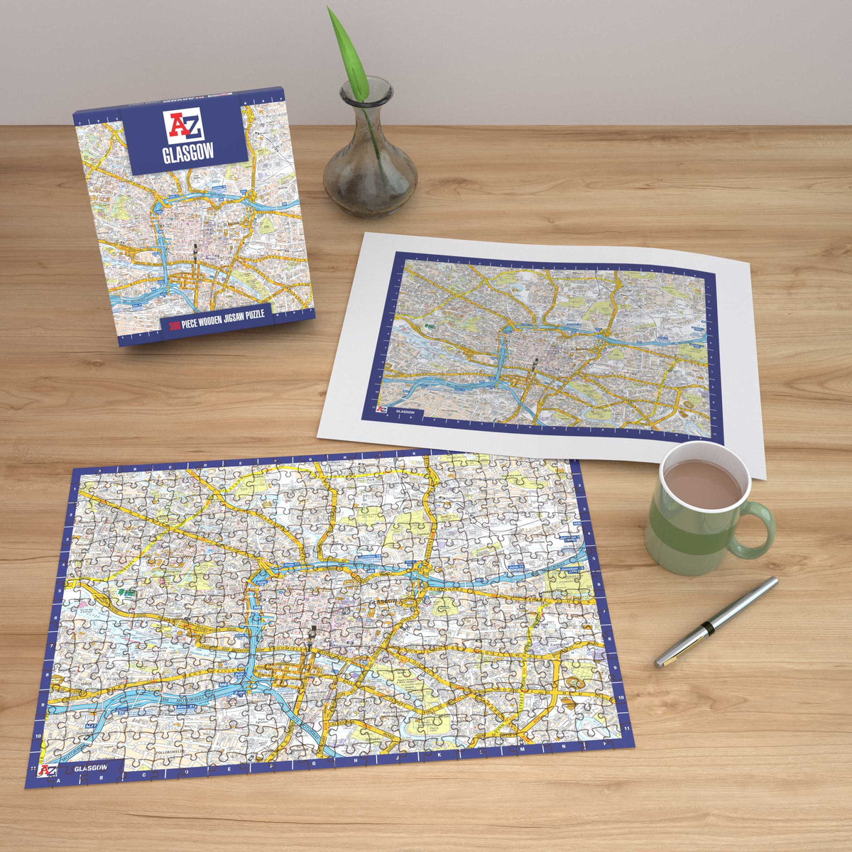 A-Z Map of  Glasgow 1000 or 300 Piece Jigsaw