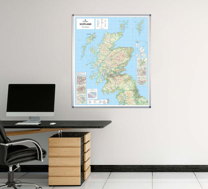 Scotland Road Map  - Laminated Wall Map of Scotland