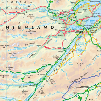 Scotland Road Map  - Laminated Wall Map of Scotland