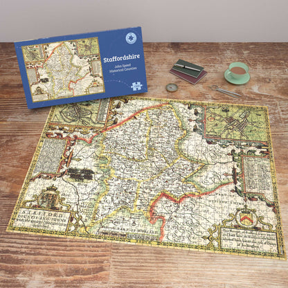 Staffordshire Historical Map 1000 Piece Jigsaw Puzzle (1610)