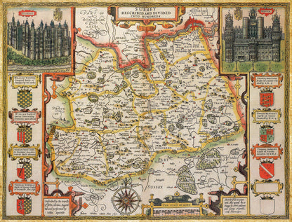 Surrey Historical Map 1000 Piece Jigsaw Puzzle (1610)