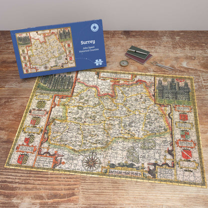 Surrey Historical Map 1000 Piece Jigsaw Puzzle (1610)