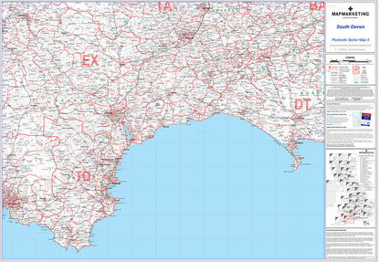 South Devon Postcode Map - Sector Map 3
