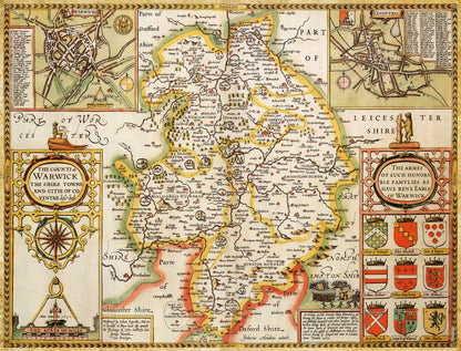 Warwickshire Historical Map 1000 Piece Jigsaw Puzzle