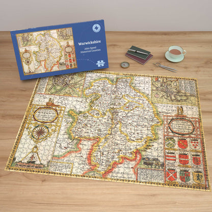 Warwickshire Historical Map 1000 Piece Jigsaw Puzzle