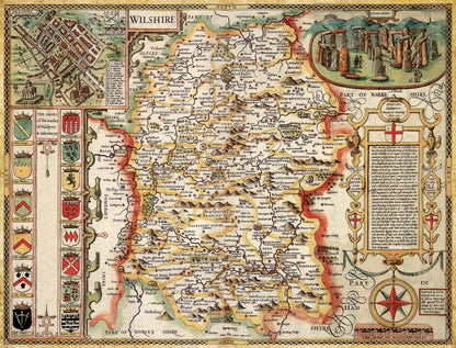 Wiltshire Historical Map 1000 Piece Jigsaw Puzzle (1610)