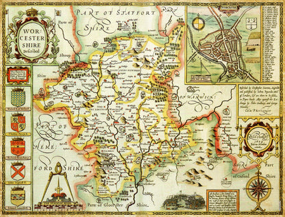 Worcestershire Historical Map 1000 Piece Jigsaw Puzzle (1610)