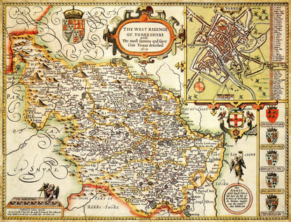 Yorkshire West Riding Historical Map 1000 Piece Jigsaw Puzzle (1610)