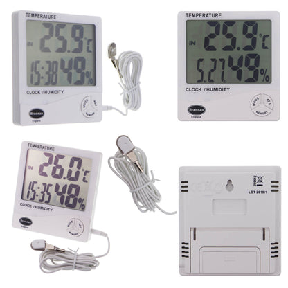 Jumbo Max Min Thermometer & Hygrometer with Clock