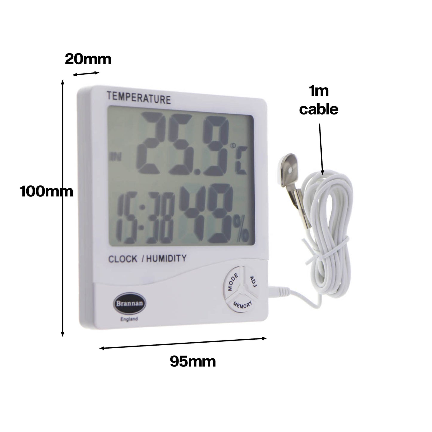 Jumbo Max Min Thermometer & Hygrometer with Clock