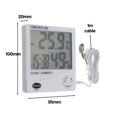 Jumbo Max Min Thermometer & Hygrometer with Clock