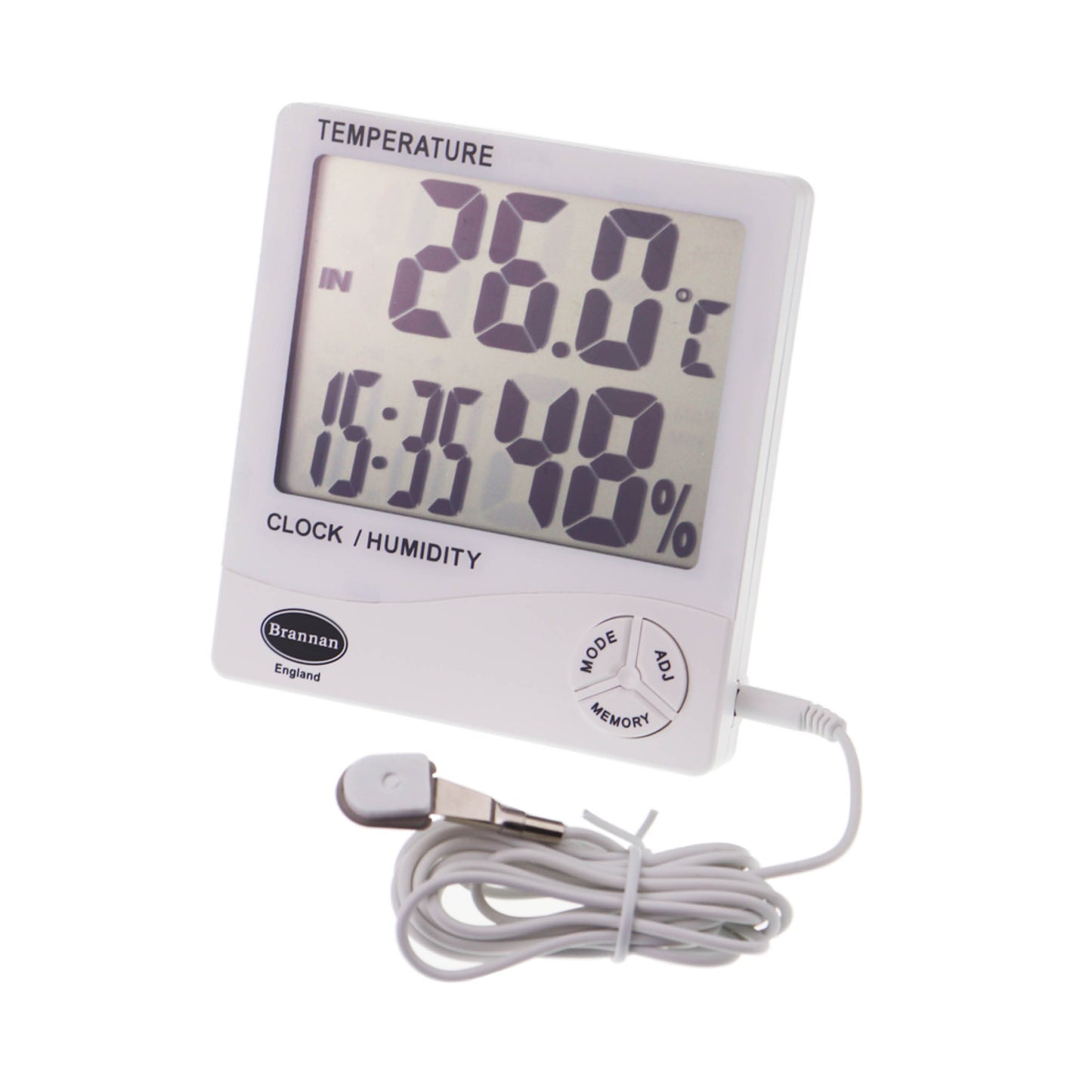 Jumbo Max Min Thermometer & Hygrometer with Clock