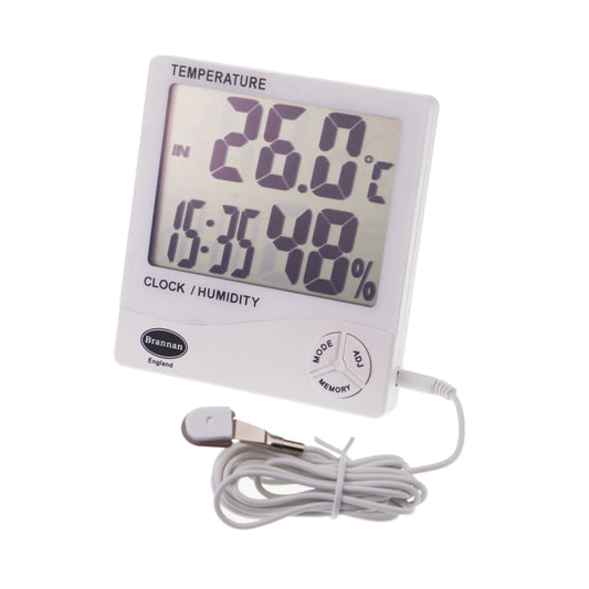 Jumbo Max Min Thermometer & Hygrometer with Clock