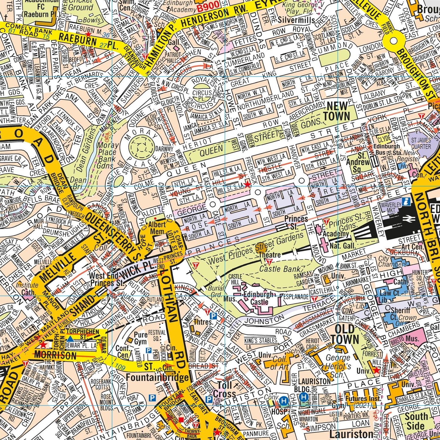 A-Z Map of Edinburgh Wall Map