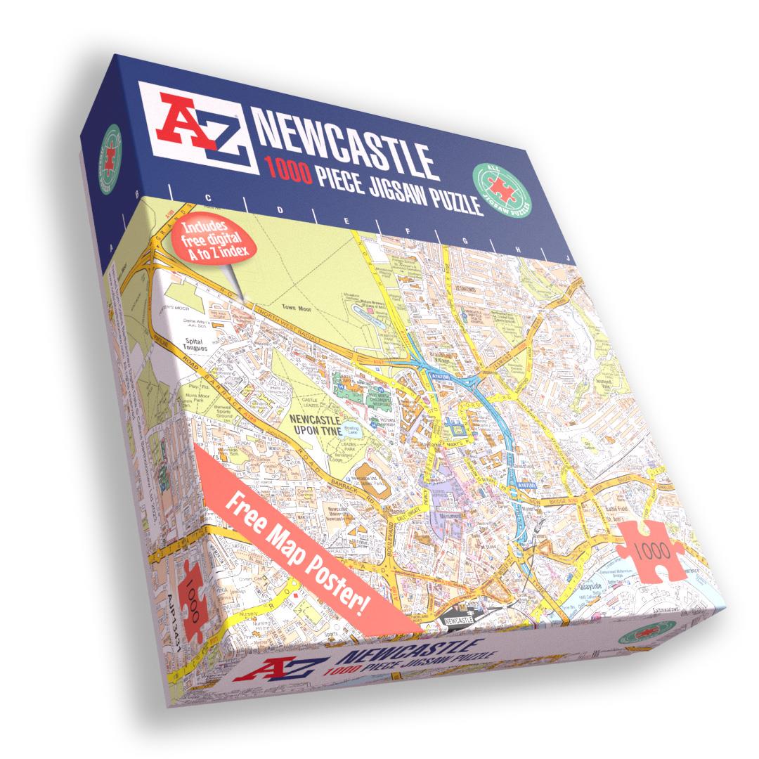 A-Z Map of  Newcastle 1000 Piece Jigsaw