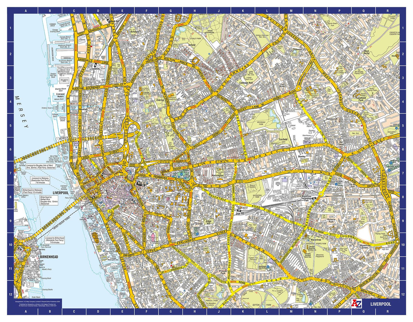 A-Z Map of Liverpool  Wall Map