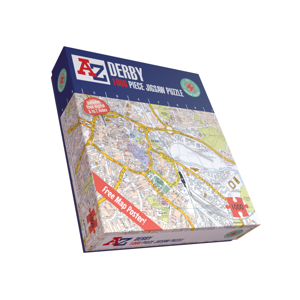 A-Z Map of  Derby 1000 Piece Jigsaw