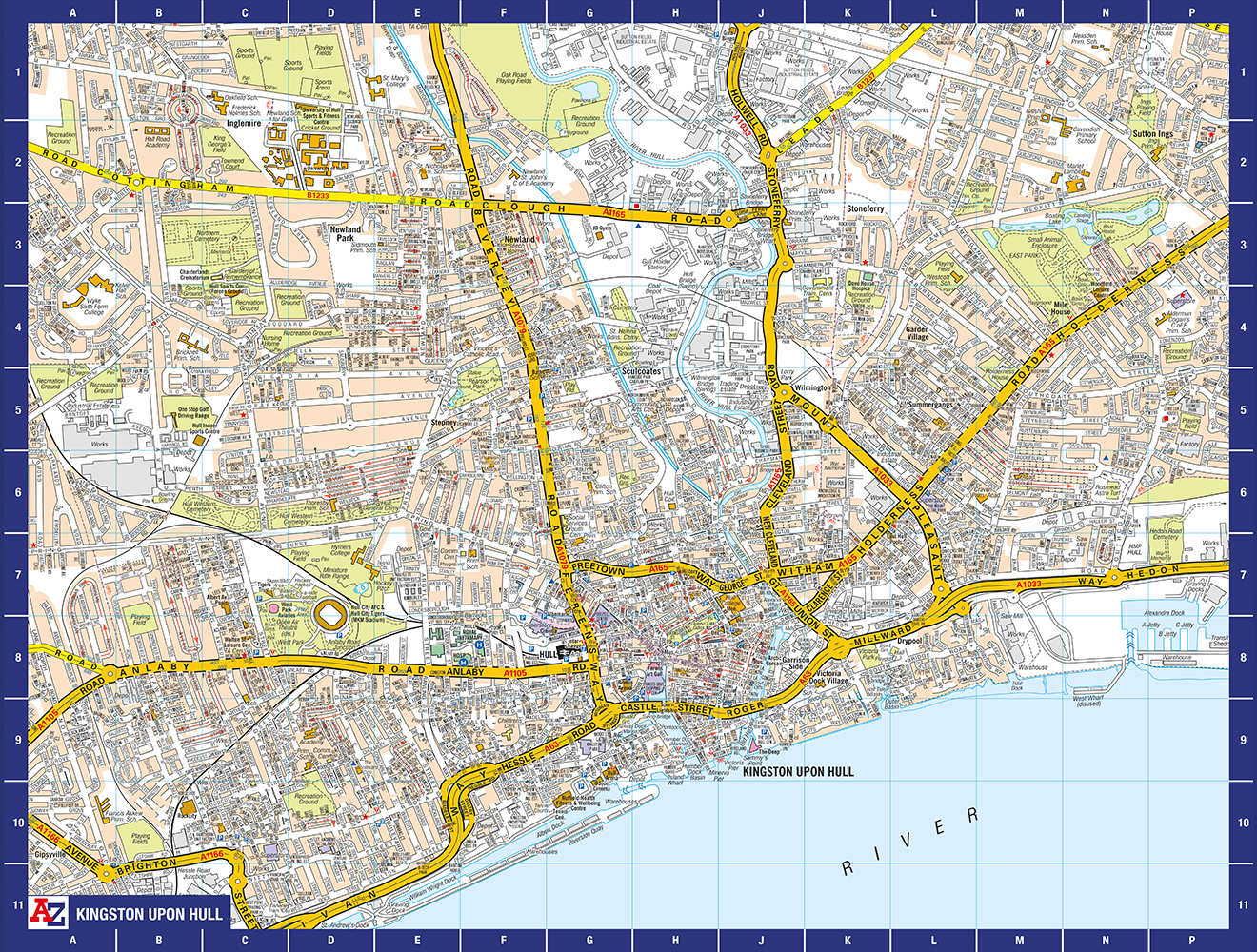 A-Z Map of  Kingston Upon Hull 1000 Piece Jigsaw