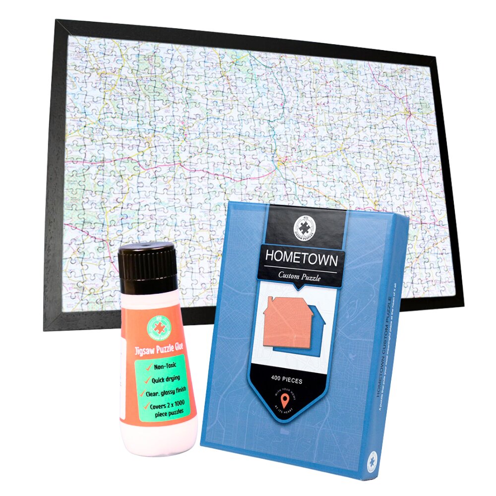 Personalised Framed Map Jigsaw Bundle