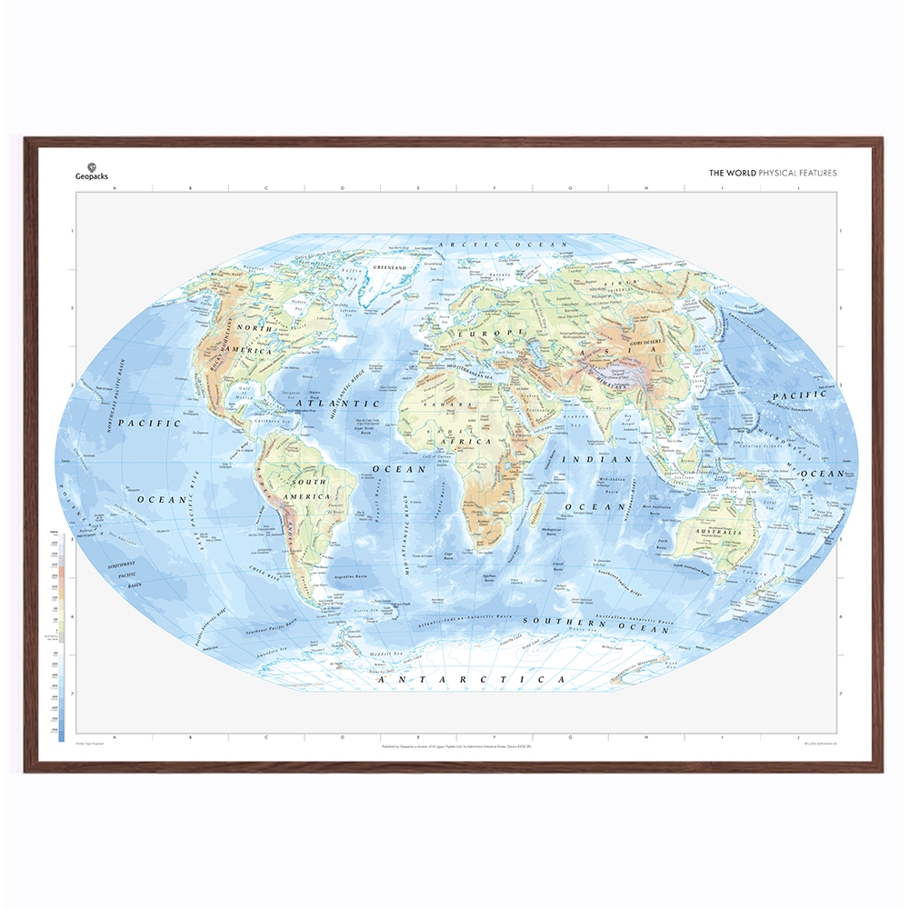 World Physical Map Cd R World Physical Features Map – Geopacks