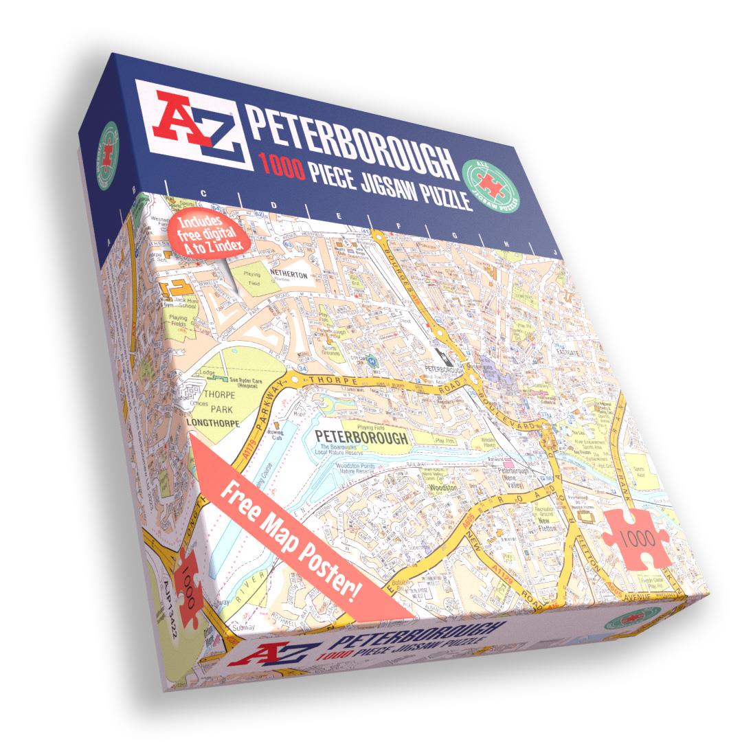 A-Z Map of  Peterborough 1000 Piece Jigsaw
