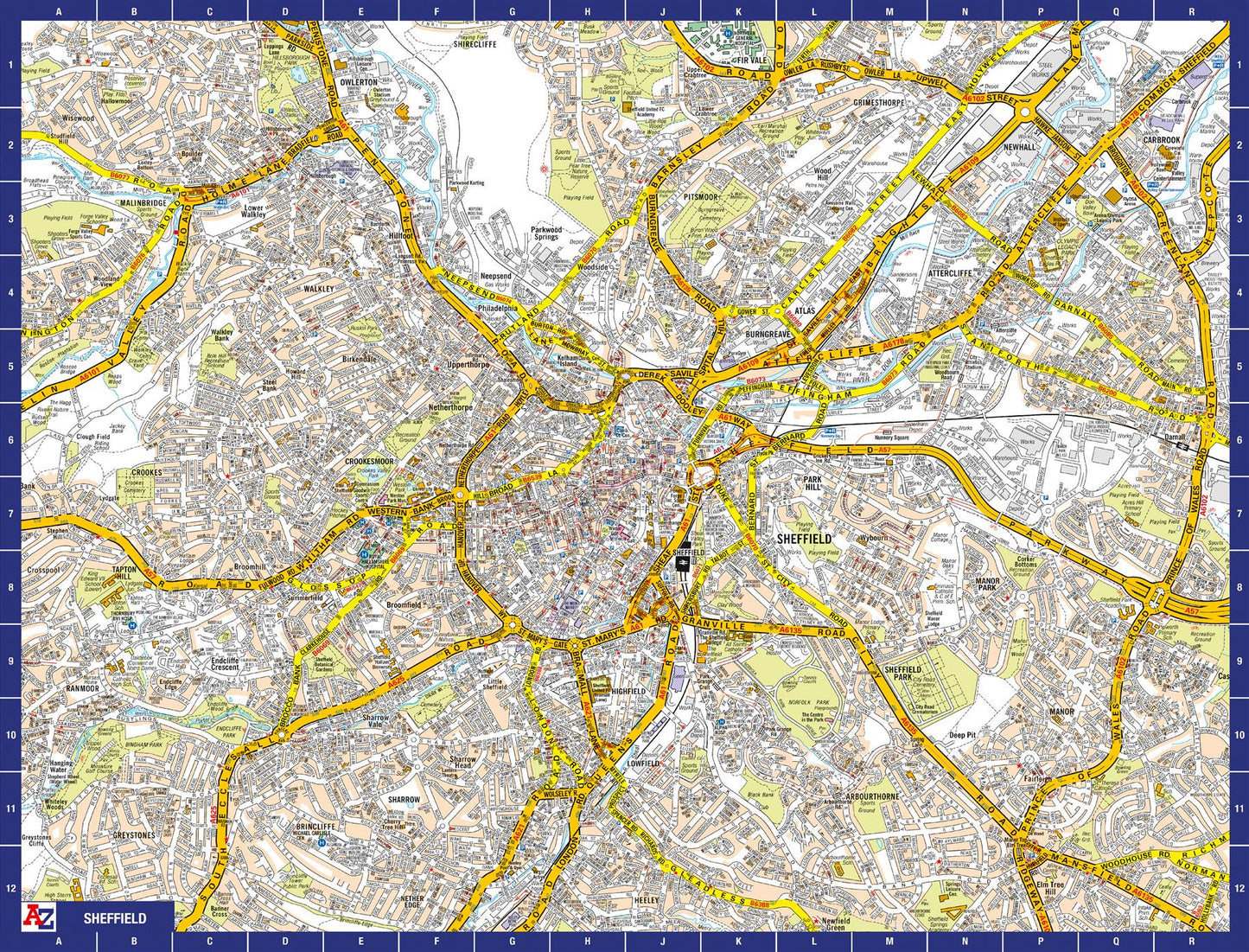 A-Z Map of  Sheffield 1000 Piece Jigsaw