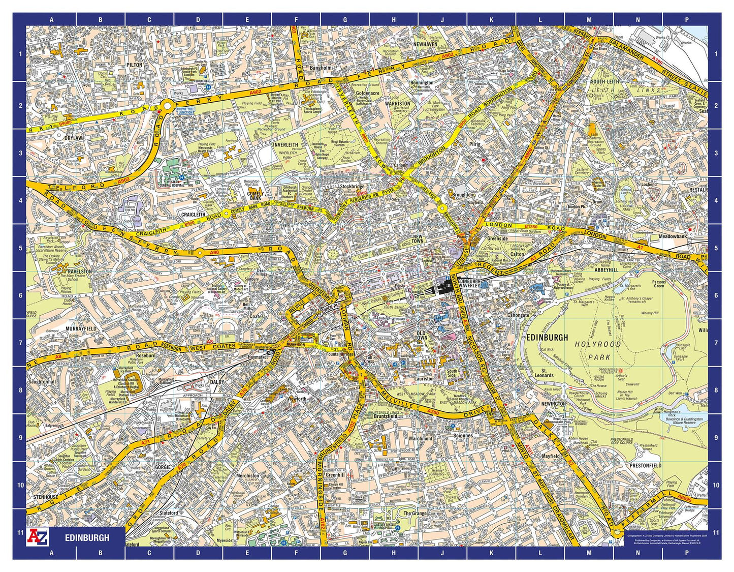 A-Z Map of Edinburgh Wall Map